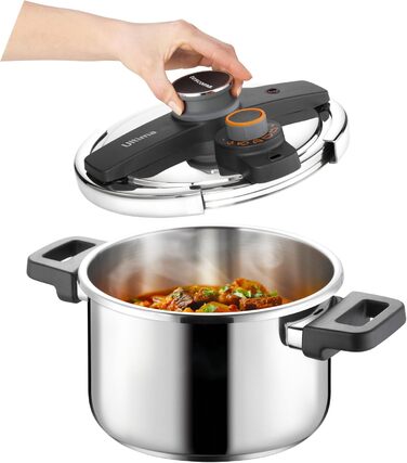 Каструля-скороварка Tescoma ULTIMA 6 л, індукція, з датчиком тиску, срібна