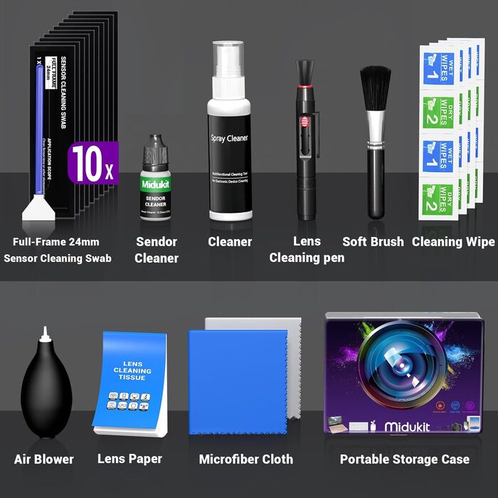 Набір для чищення камери: дзеркальна, Canon, Sony, Nikon, Pentax. Очищення об'єктива та сенсора