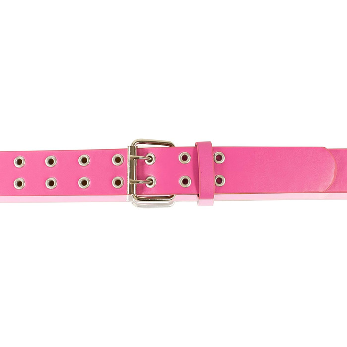 Жінський та чоловічий ремінь з подвійною пряжкою, шкіряний, різні кольори та розміри, ширина 3,5 см - рожевий