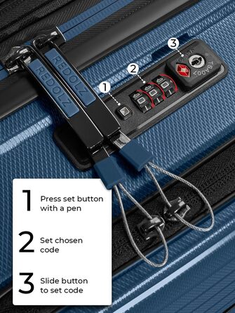 REDOLZ Trolley L+ (77 см) розширюваний | 52 x 34 x 77 см | 123-140 літрів | 4,4 кг | Dark Blue Metallic