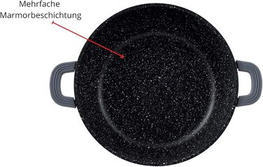 Чавунна каструля Cheffinger з кришкою, 24 см, індукція, чорна