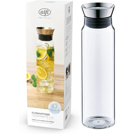 alfi 2417020100 flowMotion Carafe, Borosilicate Glass, Single-Wall, 1 L