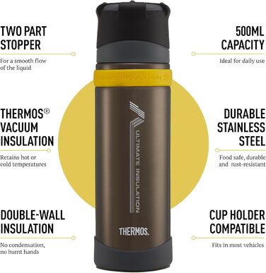 Термос Ultimative MK II вакуумна ізольована пляшка - 500 мл (колір: коричневий, антрацит)