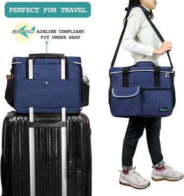 Сумка-органайзер для собак PetAmi: дорожня сумка для корму та аксесуарів, ідеальна для подорожей та кемпінгу (середня, Marineblau)