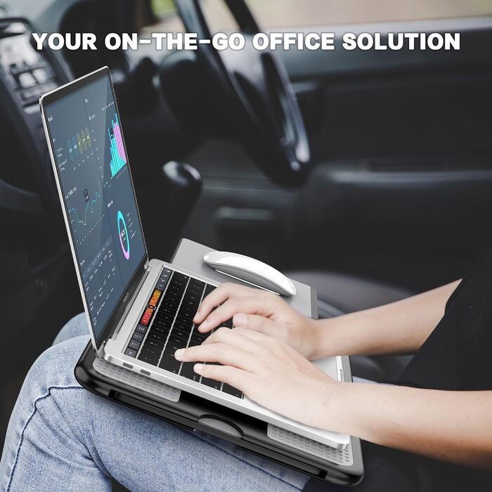 Підставка для ноутбука AboveTEK з вбудованим мауспадом, сірого кольору, для роботи вдома, в офісі, у подорожах