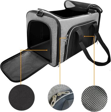 Транспортна сумка для котів та маленьких собак до 10 кг – складана, з прихованим дашком (фіолетовий, 50x30x30 см)