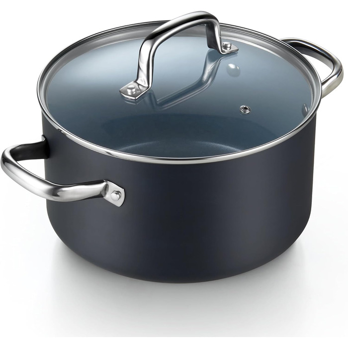 Набір посуду Cook N Home 10 предметів з антипригарним покриттям, сірий (кераміка)