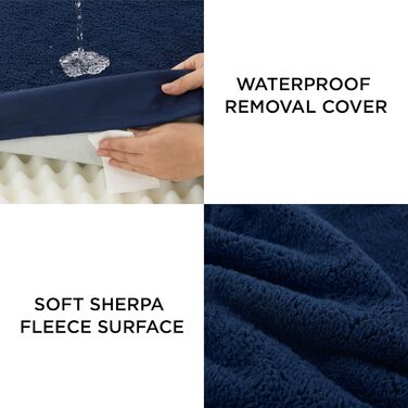 Ортопедичне ліжко для собак BEDSURE - ліжко-кімнат для маленьких собак, 76x51x8 см, Navy Blue (темно-синій)