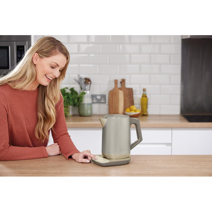 Електричний чайник Ninja Perfect Temperature, 1.7 л, швидке кип'ятіння, 6 температурних режимів, функція підтримання тепла, Stonegold, KT201EUSTGD