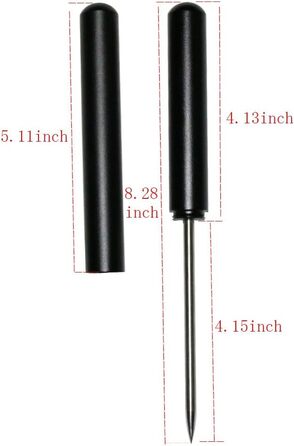 Roos 22.9 cm Portable Ice Pick with Aluminum Alloy Safety Cover Kitchen Tool Black