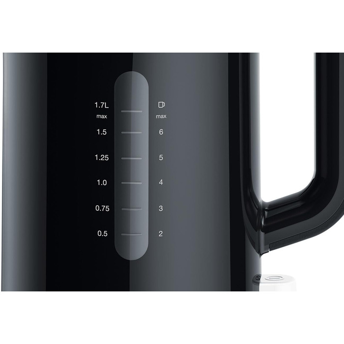 Електричний чайник Braun Household Breakfast1 Collection WK1100BK, 1.7 л, 2200 Вт, з фільтром від накипу, чорний