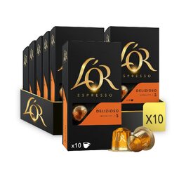 Кава в капсулах L'Or Espresso Delizioso (інтенсивність 5), сумісні з Nespresso, 100 капсул (10 упаковок по 10 шт)