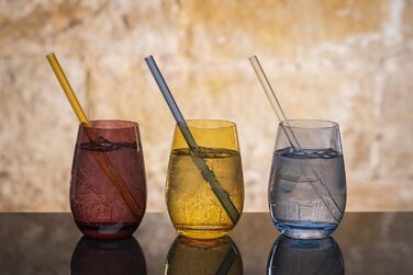 Stölzle Lausitz Water Glasses Set Elements Mediterranean Mix 465 ml to the brim / Set of 6 Water Glasses Dishwasher-safe, high break resistance / Drinking Glasses Set Crystal Glass / Juice Glasses Set
