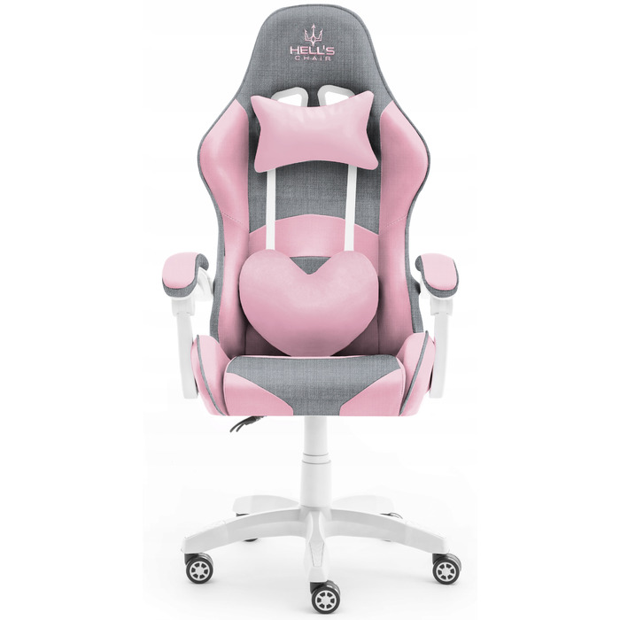 Ігрове крісло HELL'S CHAIR Rainbow Pink-Gray, тканина