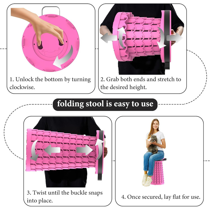 Тeleskopний складаний стільчик для кемпінгу, риболовлі, подорожей, барбекю та піших прогулянок. Міцний, витримує до 280 кг, з карабіном, колір: смарагдовий (26x26x46 см)