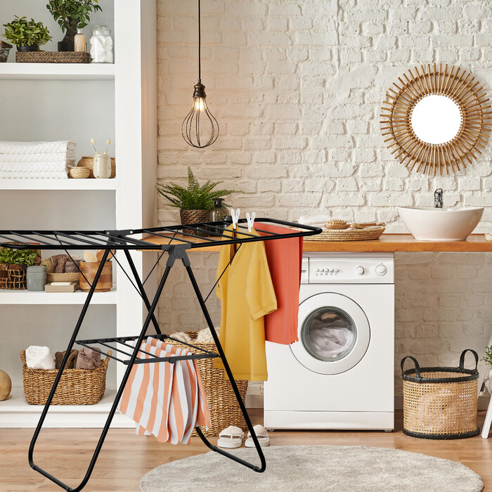 Relaxdays Folding Clothes Rack with Wings