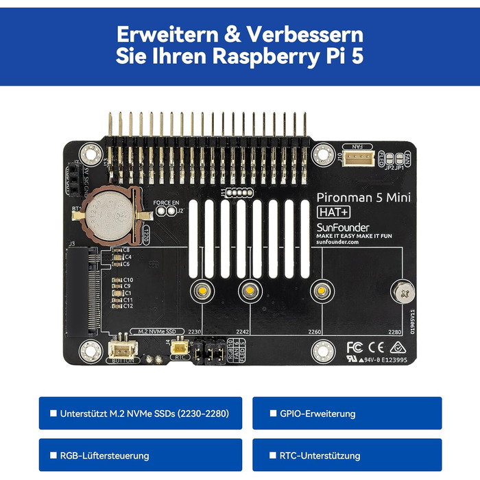 Корпус Mini-PC для Raspberry Pi 5 з SSD NVMe M.2, охолодження PWM та RGB-підсвіткою (без Raspberry Pi)
