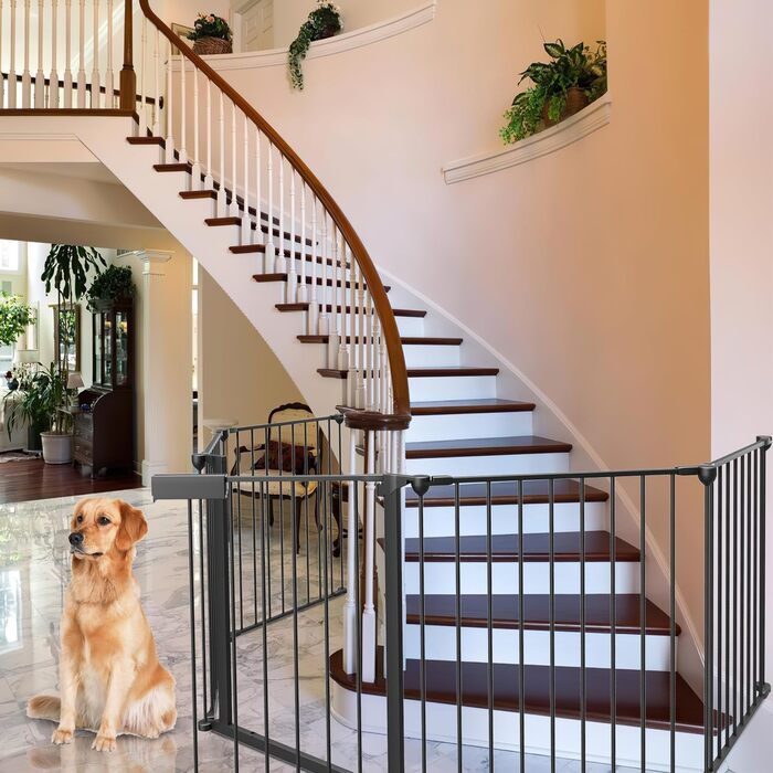 Захисний сітковинний бар'єр для каміну, 310 см, металевий, з дверцятами, білий/чорний