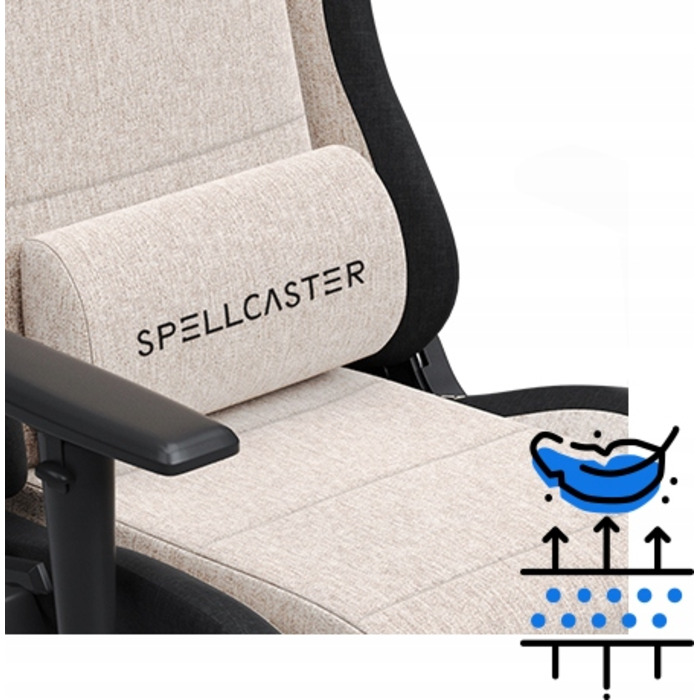 Ігрове крісло Sense7 Spellcaster Fuku, тканина, чорно-бежеве