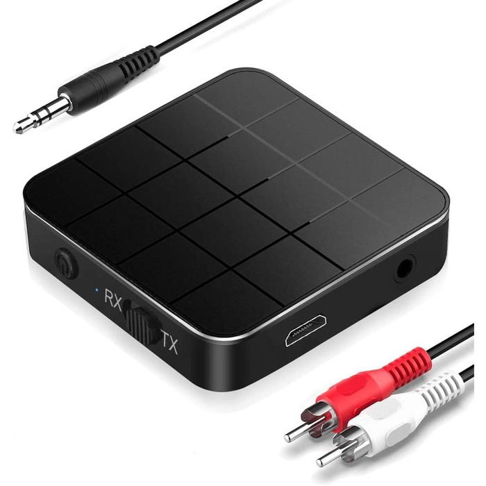 Bluetooth передавач/приймач 2-в-1, адаптер 5.0, HD, низька затримка, для TV, PC, навушників, динаміків, авто радіо (KN321)