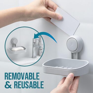 Настінний тримач для мила TAIILI з піддоном, без свердління, для душу та ванної кімнати, місткість до 5 кг, сірий (1)