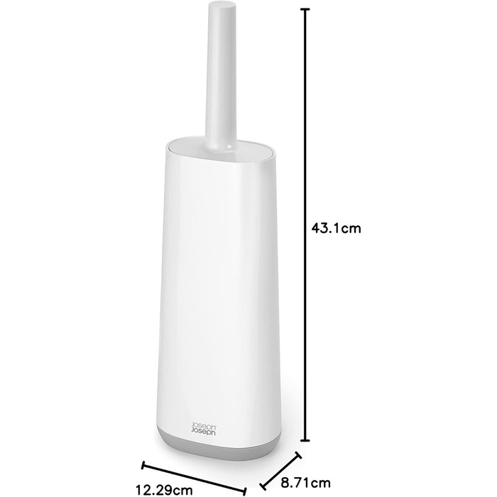 Joseph Joseph Flex Силіконова щітка для унітазу з тримачем, антибактеріальна, сіра/біла, 12,3 x 8,69 x 43,1 см