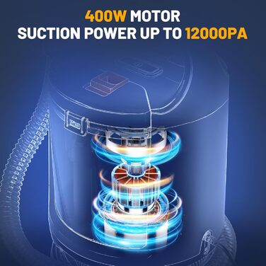 Портативний мийкий пилосос 400W з 2-танком для чищення диванів, килимів, авто та постільної білизни