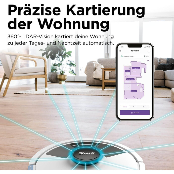 Робот-пилосос Shark Matrix Plus 2-в-1 з функцією миття та станцією самоочищення, самостійно очищається, для шерсті тварин, килима та твердих підлог, 14,5 см (стандартний, білий)