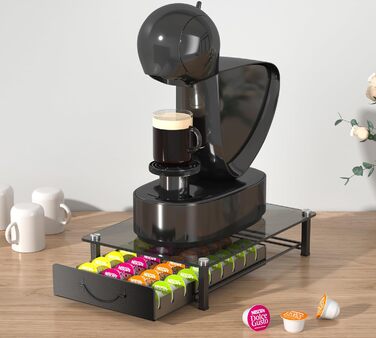 Тримач для капсул кави Nespresso Vertuo та Dolce Gusto на 50 капсул, металевий, сірий