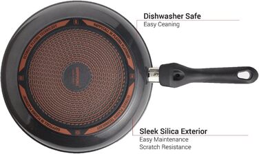 Сковорода Happycall з нержавіючої сталі з антипригарним покриттям, 28 см, сіра, без PFOA, для плити induction, безпечна для миття в посудомийній машині