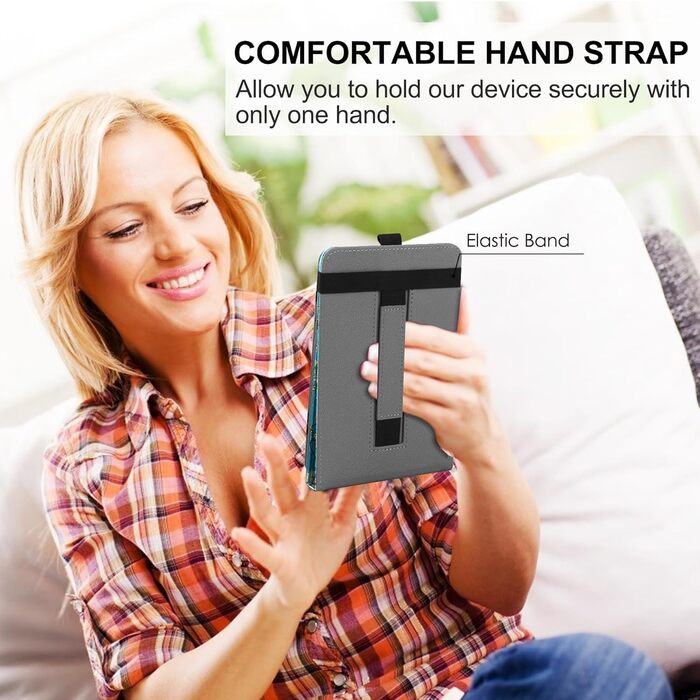 Захисний чохол для Kindle/Kobo/Tolino/Pocketbook/Sony eReader 6-6.8-7 дюймів з петлею, квітковий дизайн