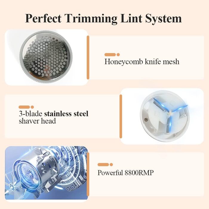 TOUCHBeauty Фільтр для ворсу, видалення клубочків, тканинний бритва - видаляє ворс, клубки та ворсинки, працює від батарейки, сірий