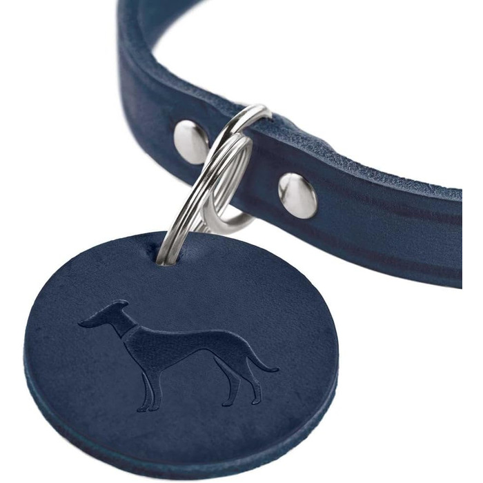 Нашийник для собак HUNTER AALBORG, чорний, міцне шкіряне обплетення, для спорту та повсякденного використання, з шкіряним брелоком, Made in Germany, розмір 32