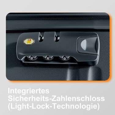 Чемодан Ribelli Handgepäck, 70 л, середній, з жорстким корпусом, з 4 колесами, з TSA-замком, телескопічна ручка, набір L-XL-XXL (02066-чорний, L (50л))