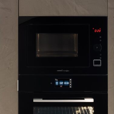 Вбудована мікрохвильова піч CATA MC 25 GTC BK Inox, 25л, 8 автоматичних меню, гриль 1000W, ширина 60 см