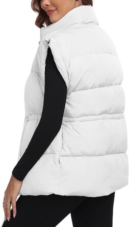 Жіночий великий пуховик ELLEVEN з капюшоном, стьобаний, на блискавці, з кишенями (XL, білий/розкішний сад)