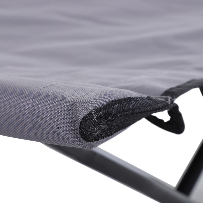 Outsunny Folding Camping Bed for 2 People, Folding Field Bed with Carry Bag, Weight Capacity up to 136 kg, Steel, Oxford Grey, 193 x 125 x 40 cm | Aosom