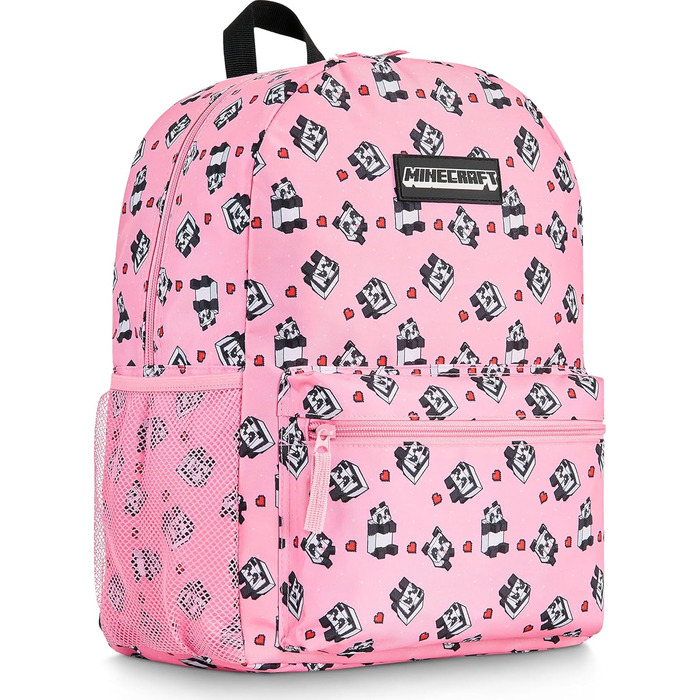 Рюкзак Minecraft для дітей, шкільний ранець з сітчастою кишенею та м'якими лямками - подарунок для хлопчиків (Рожевий)