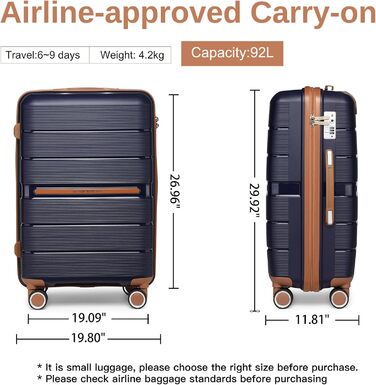 Чемодан British Traveller Mittelgroß: міцний валіза на 4 колесах з TSA-замком, 66 x 43.3 x 28.5 см, бежевий (темно-синій), 24+28 дюймів