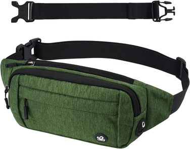 Сумка на пояс Waterfly: чоловіча/жіноча, спортивна, для подорожей, прогулянок з собакою, на пояс, з регульованим ремінцем (темно-зелена)