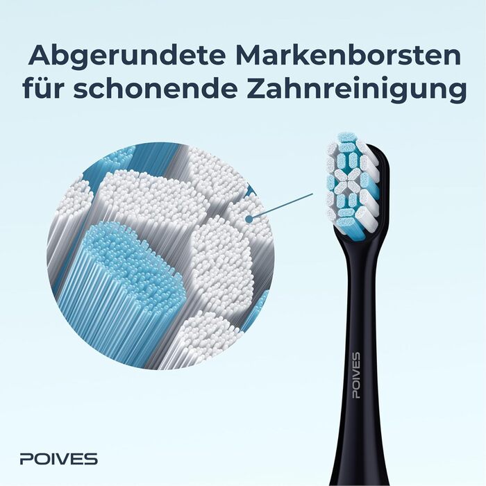 Електрична зубна щітка POIVES P1 Pro з датчиком тиску, 72 000 рухів, гарантія до 4 років, 111 днів без ризику, тривалий час роботи, колір: Midnight Blue