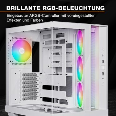 Корпус ПК be quiet! Light Base 500 LX: повністю скляна передня та бічна панелі, Dual Chamber, 4 вентилятори Pure Wings 3 PWM, без RGB, задній порт