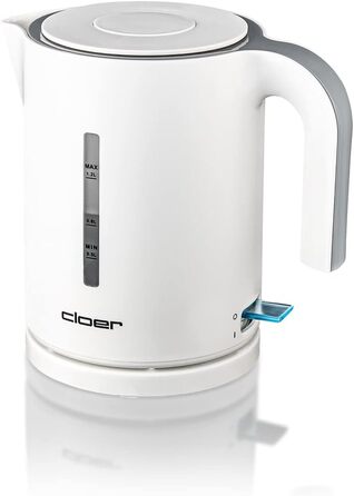 Електричний чайник Cloer 4111, 1.7 л, білий, 2200 Вт, з індикатором рівня води, захист від сухого кипіння та перегріву