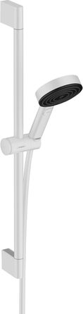 hansgrohe Pulsify Select S Shower Set, water-saving showerhead with hose and holder, adjustable, hand shower with 3 spray patterns (Relaxation), Mattwhite (Matte White, 0.65m Set, 3 spray patterns)