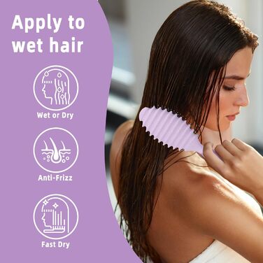 Льок-щітка, універсальна для чоловіків та жінок, для кучерявого волосся, безшумна, підходить для всіх типів волосся (кучерявого та гладкого) - фіолетова