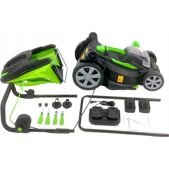 Акумуляторна газонокосарка Greenso UAO012 20V, робоча ширина 37 см, 2x4,0 Аг