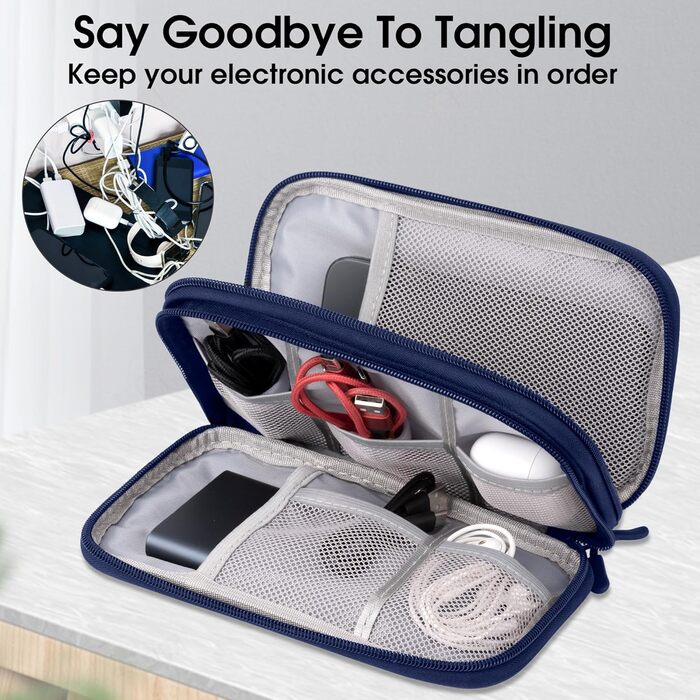 Організатор для аксесуарів Arae Eektronik: кабель-сумка для подорожей, USB, SD-карти (синій)