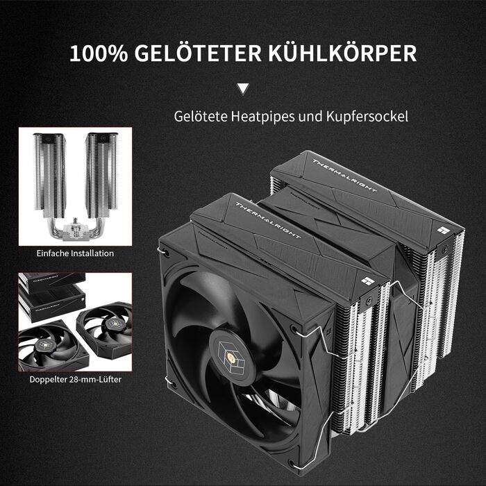 Охолоджувач процесора Thermalright Royal Pretor 130: 6 heatpipes, сумісний з Intel LGA115X/1200/2011/1700/1851 та AM4/AM5