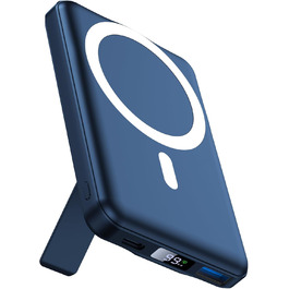 Power Bank AOGUERBE 10000mAh з MagSafe, PD 22.5W, LED дисплеєм, для iPhone (блакитний)