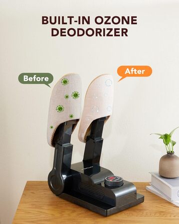 FORLIM Shoe Dryer Adjustable Temperature, with 24-Hour Delay Timer, Portable Glove Dryer and Boot Warmer, Automatic Shut-Off Timer, Foldable Design